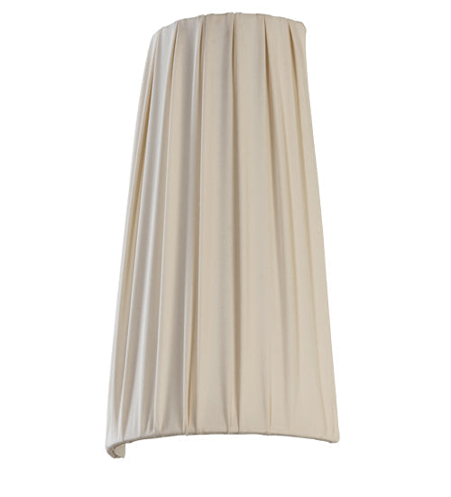 Meyda Lighting Channell 9" 2-Light Gloss White Tapered & Pleated Wall Sconce With Antique Cream Textrene Shade