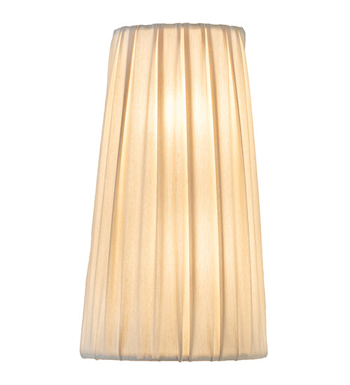 Meyda Lighting Channell 9" 2-Light Gloss White Tapered & Pleated Wall Sconce With Antique Cream Textrene Shade