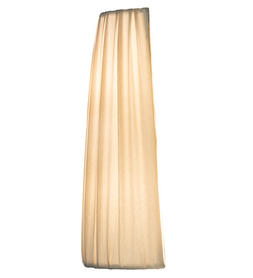 Meyda Lighting Channell 9" 2-Light Gloss White Tapered & Pleated Wall Sconce With Antique Cream Textrene Shade