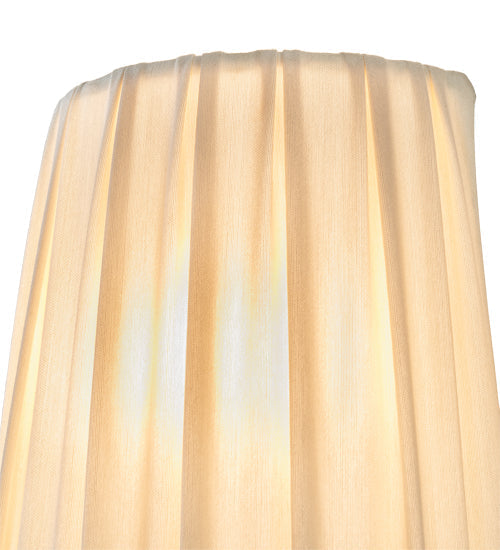 Meyda Lighting Channell 9" 2-Light Gloss White Tapered & Pleated Wall Sconce With Antique Cream Textrene Shade