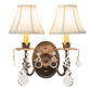 Meyda Lighting Chantilly 14" 2-Light Cortez Gold Wall Sconce With Cream Textrene Shade
