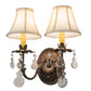 Meyda Lighting Chantilly 14" 2-Light Cortez Gold Wall Sconce With Cream Textrene Shade
