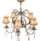 Meyda Lighting Chantilly 24" 5-Light Antique Silver Chandelier With Cream Fabric Shade