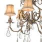 Meyda Lighting Chantilly 24" 5-Light Antique Silver Chandelier With Cream Fabric Shade
