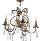 Meyda Lighting Chantilly 24" 5-Light Antique Silver Chandelier With Cream Fabric Shade