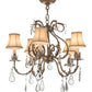 Meyda Lighting Chantilly 24" 5-Light Antique Silver Chandelier With Cream Fabric Shade