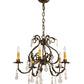 Meyda Lighting Chantilly 24" 5-Light French Bronzed Chandelier With Amber Faux Candlelight