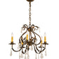 Meyda Lighting Chantilly 24" 5-Light French Bronzed Chandelier With Amber Faux Candlelight