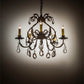 Meyda Lighting Chantilly 24" 5-Light Gilded Tobacco Chandelier With Ivory Faux Candlelight