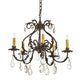 Meyda Lighting Chantilly 24" 5-Light Gilded Tobacco Chandelier With Ivory Faux Candlelight