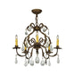 Meyda Lighting Chantilly 24" 5-Light Pompeii Gold Chandelier With Amber Faux Candlelight