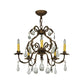 Meyda Lighting Chantilly 24" 5-Light Pompeii Gold Chandelier With Amber Faux Candlelight