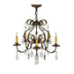 Meyda Lighting Chantilly 24" 5-Light Pompeii Gold Chandelier With Amber Faux Candlelight