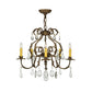 Meyda Lighting Chantilly 24" 5-Light Pompeii Gold Chandelier With Amber Faux Candlelight
