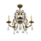 Meyda Lighting Chantilly 24" 5-Light Pompeii Gold Chandelier With Amber Faux Candlelight