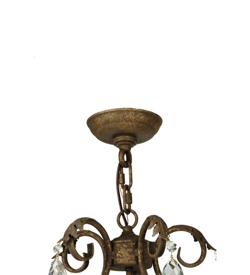 Meyda Lighting Chantilly 24" 5-Light Pompeii Gold Chandelier With Amber Faux Candlelight