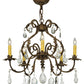 Meyda Lighting Chantilly 24" 5-Light Pompeii Gold Chandelier With Amber Faux Candlelight