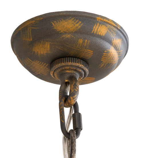 Meyda Lighting Chantilly 25" 5-Light French Bronze Chandelier With Cream Trumpet Textrene Shade