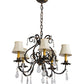 Meyda Lighting Chantilly 25" 5-Light French Bronze Chandelier With Cream Trumpet Textrene Shade