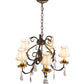 Meyda Lighting Chantilly 25" 5-Light French Bronze Chandelier With Cream Trumpet Textrene Shade