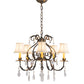 Meyda Lighting Chantilly 25" 5-Light French Bronze Chandelier With Cream Trumpet Textrene Shade