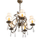 Meyda Lighting Chantilly 25" 5-Light French Bronze Chandelier With Cream Trumpet Textrene Shade