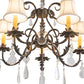 Meyda Lighting Chantilly 25" 5-Light French Bronze Chandelier With Cream Trumpet Textrene Shade