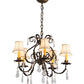 Meyda Lighting Chantilly 25" 5-Light French Bronze Chandelier With Cream Trumpet Textrene Shade