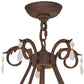 Meyda Lighting Chantilly 25" 5-Light Rusty Nail Chandelier With Natural Linen Textrene Shade