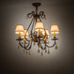Meyda Lighting Chantilly 25" 5-Light Rusty Nail Chandelier With Natural Linen Textrene Shade