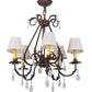 Meyda Lighting Chantilly 25" 5-Light Rusty Nail Chandelier With Natural Linen Textrene Shade