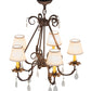 Meyda Lighting Chantilly 25" 5-Light Rusty Nail Chandelier With Natural Linen Textrene Shade