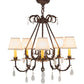 Meyda Lighting Chantilly 25" 5-Light Rusty Nail Chandelier With Natural Linen Textrene Shade