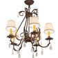 Meyda Lighting Chantilly 25" 5-Light Rusty Nail Chandelier With Natural Linen Textrene Shade