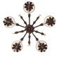Meyda Lighting Chantilly 25" 5-Light Rusty Nail Chandelier With Natural Linen Textrene Shade