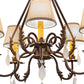 Meyda Lighting Chantilly 25" 5-Light Rusty Nail Chandelier With Natural Linen Textrene Shade