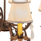 Meyda Lighting Chantilly 25" 5-Light Rusty Nail Chandelier With Natural Linen Textrene Shade