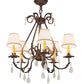 Meyda Lighting Chantilly 25" 5-Light Rusty Nail Chandelier With Natural Linen Textrene Shade
