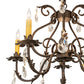 Meyda Lighting Chantilly 256731 24" 5-Light Gilded Tobacco Chandelier With Ivory Faux Candlelight