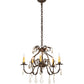 Meyda Lighting Chantilly 256731 24" 5-Light Gilded Tobacco Chandelier With Ivory Faux Candlelight