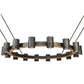 Meyda Lighting Chappell 144" 16-Light Bronze & Natural Wood Chandelier