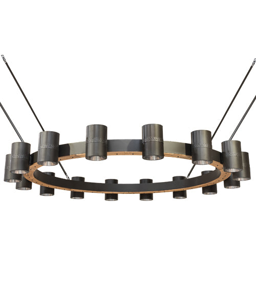 Meyda Lighting Chappell 144" 16-Light Bronze & Natural Wood Chandelier