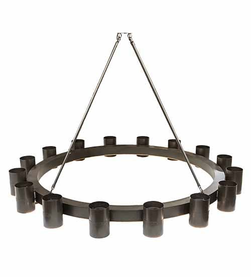 Meyda Lighting Chappell 144" 16-Light Bronze & Natural Wood Chandelier