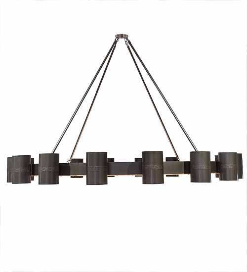 Meyda Lighting Chappell 144" 16-Light Bronze & Natural Wood Chandelier