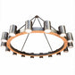 Meyda Lighting Chappell 144" 16-Light Bronze & Natural Wood Chandelier