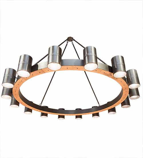 Meyda Lighting Chappell 144" 16-Light Bronze & Natural Wood Chandelier