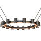 Meyda Lighting Chappell 144" 16-Light Bronze & Natural Wood Chandelier