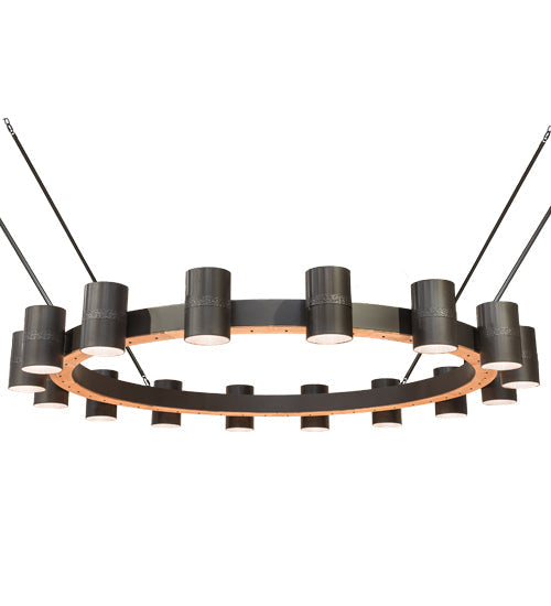 Meyda Lighting Chappell 144" 16-Light Bronze & Natural Wood Chandelier