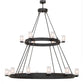 Meyda Lighting Chappell 72" 16-Light 2-Tier Timeless Bronze Chandelier With Frosted Clear Shade Glass