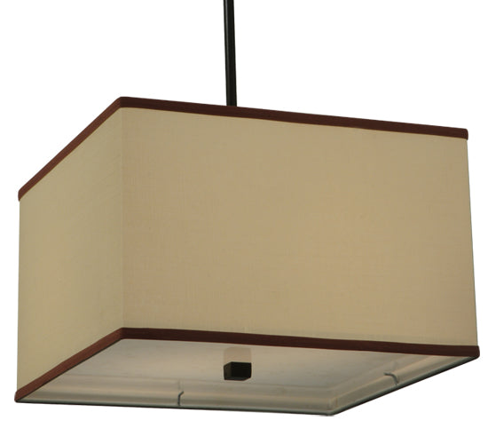 Meyda Lighting Charisma 23" 2-Light Timeless Bronze Pendant Light With Beige Textrene Shade